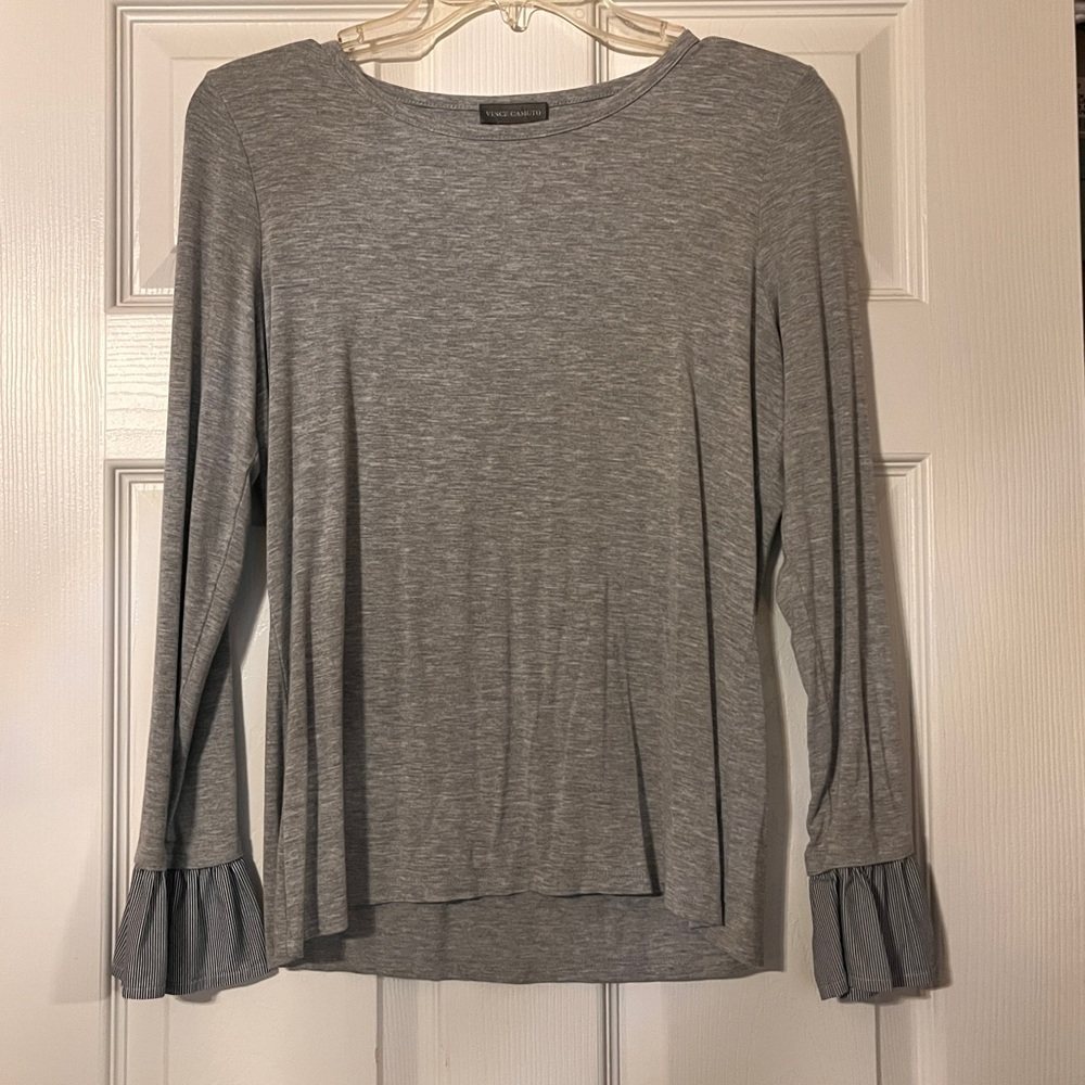 Vince Camuto Heather Gray Long Sleeve Top